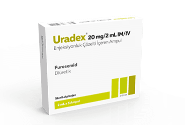 URADEX 20MG/2 ML IM/IV ENJEKSIYONLUK COZELTI (5 ADET) İlaç Görseli