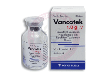 VANCOTEK 1 GR IV ENJEKTABL SOLUSYON HAZIRLAMAK ICIN LIYOFILIZE TOZ ICEREN FLAKON İlaç Görseli