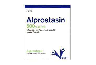 ALPROSTASIN 500 MCG/ML INF. ICIN KONSANTRE COZ. ICEREN 1 MLx5 AMPUL İlaç Görseli