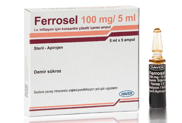FERROSEL 100 MG/5 ML IV INF. ICIN KONSANTRE COZELTI ICEREN AMPUL İlaç Görseli