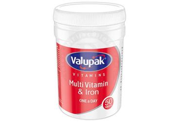VALUPAK MULTIVITAMIN & DEMIR ICEREN TAKVIYE EDICI GIDA TABLET 50 tablet Takviye Ürün Görseli