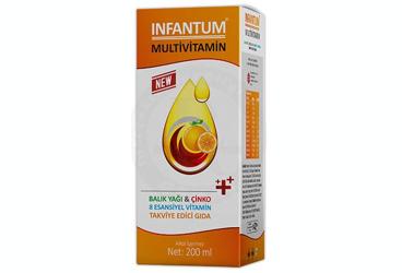 INFANTUM MULTIVITAMIN BALIK YAGI & CINKO ESANSIYEL VITAMIN TAKVIYE EDICI GIDA 200 ml şişe Takviye Ürün Görseli