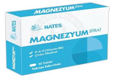 NATES MAGNEZYUM SITRAT 30 tablet Takviye Ürün Görseli