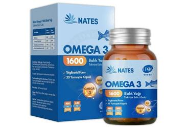 NATES OMEGA 3 1600 BALIK YAGI ICEREN TAKVIYE EDICI GIDA 30 kapsül Takviye Ürün Görseli