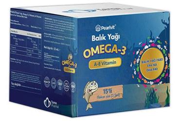 PEARLVIT BALIK YAGI, OMEGA 3, VITAMIN A VE VITAMIN E ICEREN TAKVIYE EDICI GIDA FLAKON 15 flakon Takviye Ürün Görseli