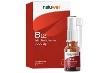 NATUWELL METILKOBALAMIN (B12) ICEREN TAKVIYE EDICI GIDA 1000 mcg 5 ml şişe Takviye Ürün Görseli