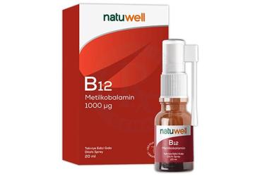 NATUWELL METILKOBALAMIN (B12) ICEREN TAKVIYE EDICI GIDA 1000 mcg 20 ml şişe Takviye Ürün Görseli