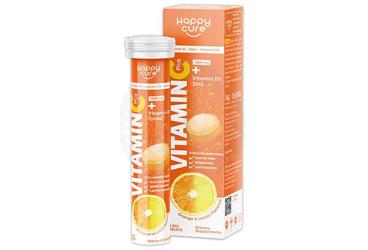 HAPPY CURE VITAMIN C PLUS TAKVIYE EDICI GIDA EFERVESAN TABLET 20 tablet Takviye Ürün Görseli