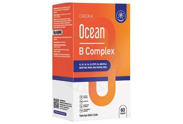 OCEAN B COMPLEX B1,B2,B3,B5,B6,B12,FOLIK ASIT, BIOTIN, INOSITOL, KOLIN ICEREN TAKVIYE EDICI GIDA 50 kapsül Takviye Ürün Görseli
