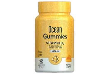 OCEAN GUMMIES VITAMIN D3 ICEREN TAKVIYE EDICI GIDA CIGNENEBILIR JEL 1000 IU 60 jel Takviye Ürün Görseli