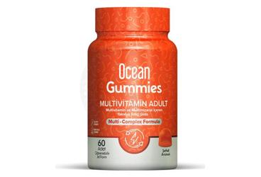 OCEAN GUMMIES MULTIVITAMIN ADULT TAKVIYE EDICI GIDA CIGNENEBILIR JEL 60 kapsül Takviye Ürün Görseli