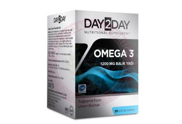 DAY2DAY OMEGA 3 BALIK YAGI KAPSUL, LIMON AROMALI 1200 mg 30 kapsül Takviye Ürün Görseli