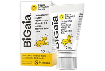 BIGAIA D VITAMINLI PROBIYOTIK MIKROORGANIZMA ICEREN TAKVIYE EDICI GIDA 10 ml şişe Takviye Ürün Görseli