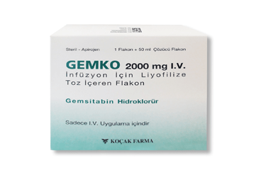 GEMKO 2000 MG IV INFUZYON ICIN LIYOFILIZE TOZ ICEREN FLAKON