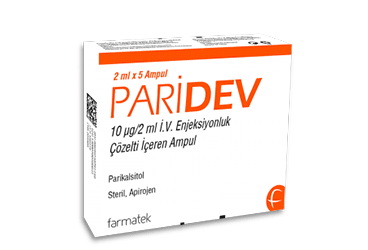 PARIDEV 10 MCG/2 ML IV ENJEKSIYONLUK COZELTI ICEREN AMPUL 2 ML 5 AMPUL