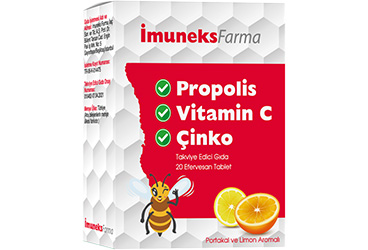 IMUNEKS FARMA PROPOLIS VITAMIN C, CINKO ICEREN TAKVIYE EDICI GIDA 20 tablet Takviye Ürün Görseli